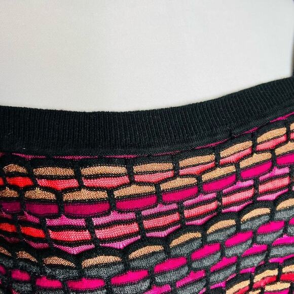 Lane Bryant Sweater Dress 18/20 Striped Square Neck Knit Knee Length Pink Black - Picture 6 of 8